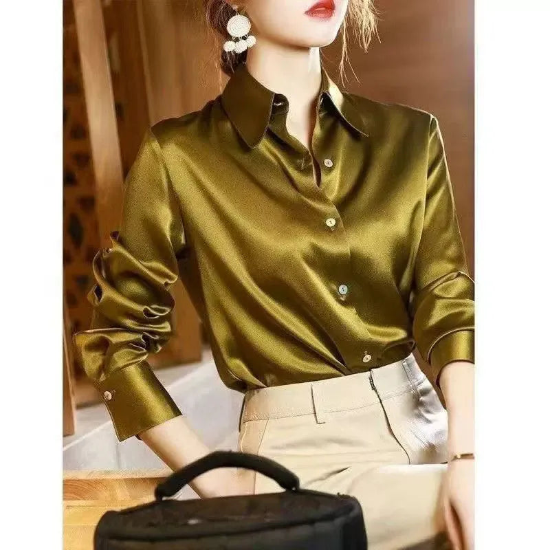 WOMEN'S ELEGANT SILK OFFICE SHIRT