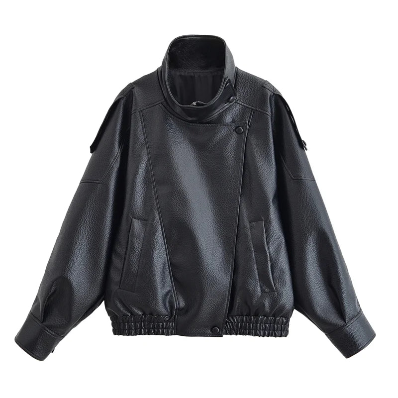 Pebble Faux Leather Jacket