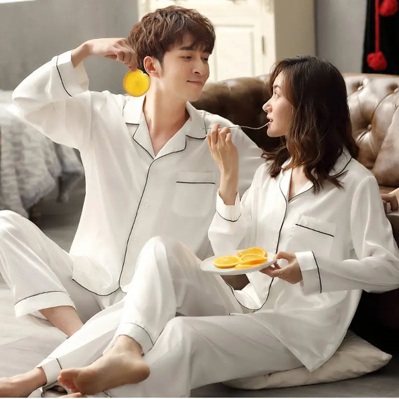 COUPLE'S SILK SATIN PAJAMAS