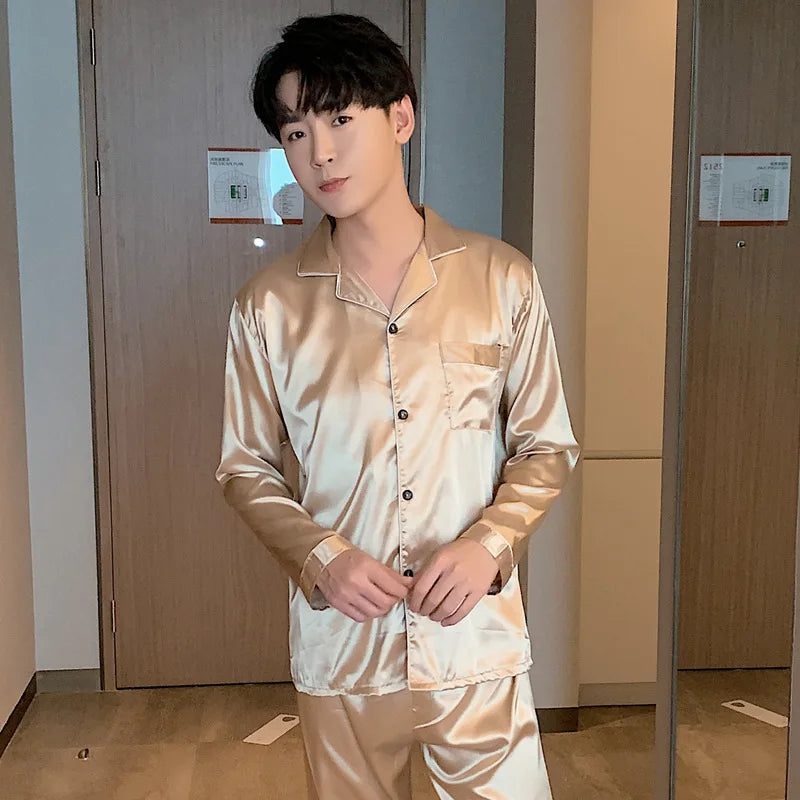 COUPLE'S SILK SATIN PAJAMAS