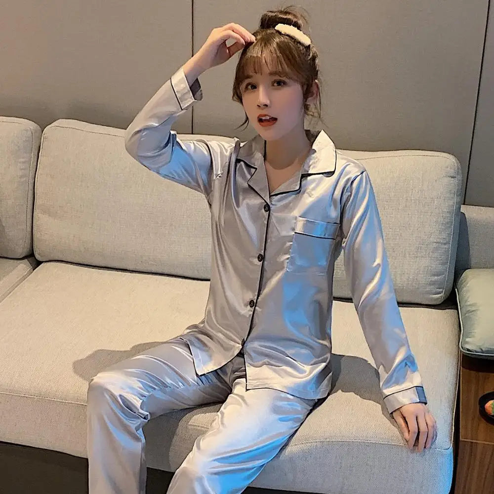 COUPLE'S SILK SATIN PAJAMAS