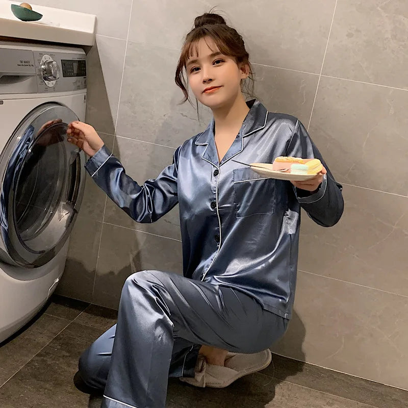 COUPLE'S SILK SATIN PAJAMAS