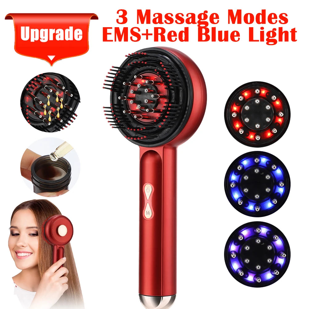 ELECTRIC VIBRATION MASSAGE COMB WITH RED LIGHT THERAPY