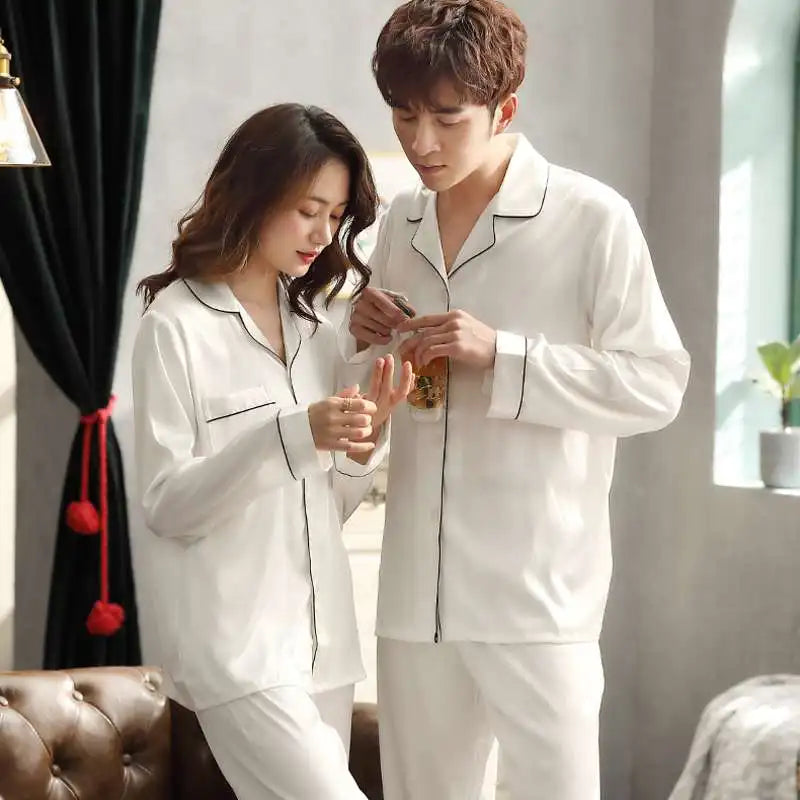 COUPLE'S SILK SATIN PAJAMAS