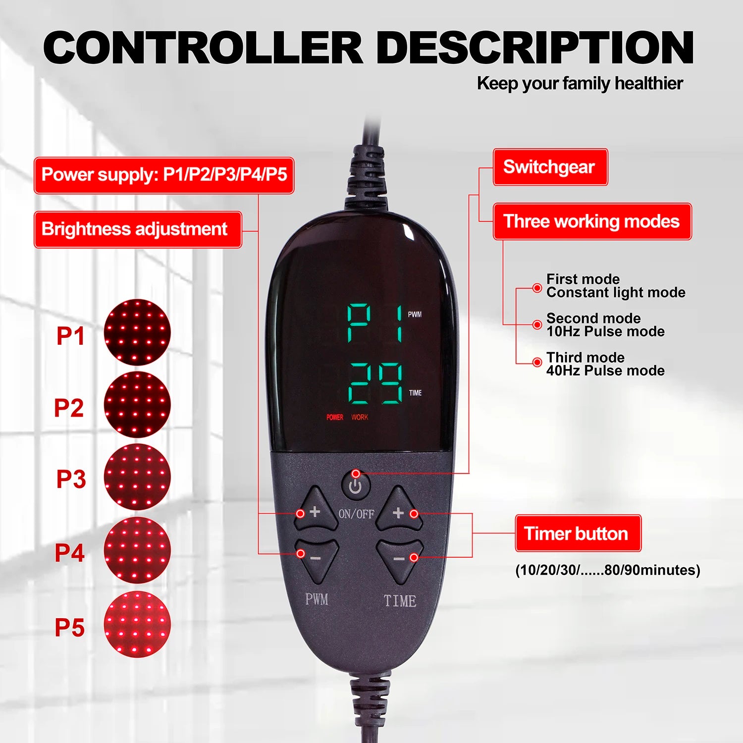 RED LIGHT THERRAPY HEATING PAD