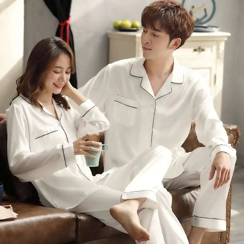 COUPLE'S SILK SATIN PAJAMAS